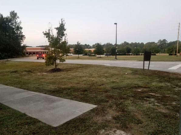 Camden Middle School path with Camden Middle School in the Background